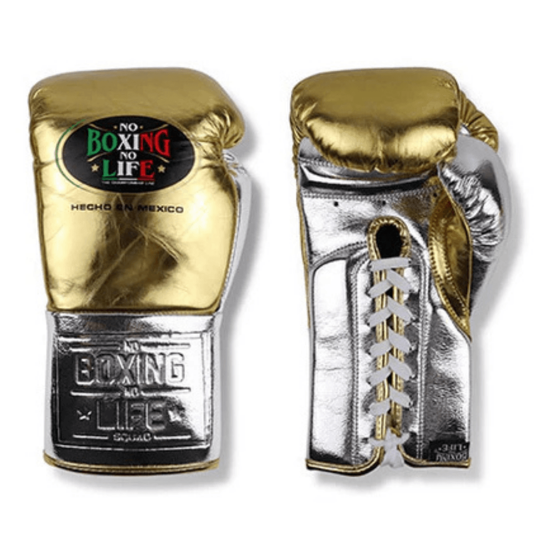 No Boxing No Life Gold/Silver Boxing Gloves Durable Sparring Gloves