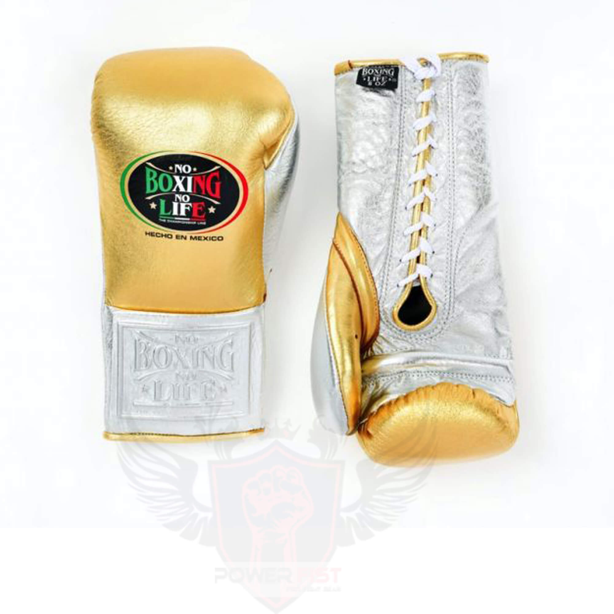 No Boxing No Life Gold/Silver Boxing Gloves Premium Quality Training