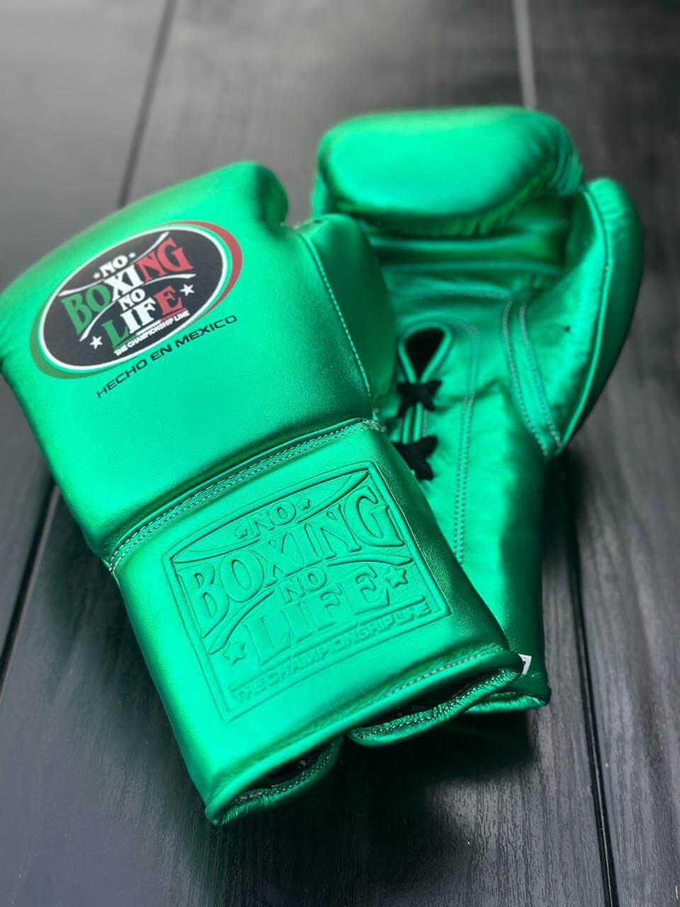 No Boxing No Life Gloves Green Leather Gloves for Daily Workouts