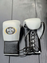No Boxing No Life Grey/Black Boxing Gloves 14oz Premium Training Gloves