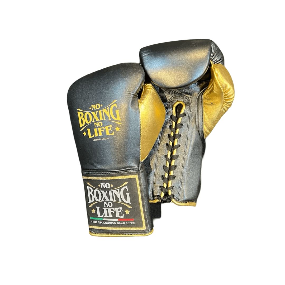 No Boxing No Life Grey/Gold Boxing Gloves Custom Fit Gym Training