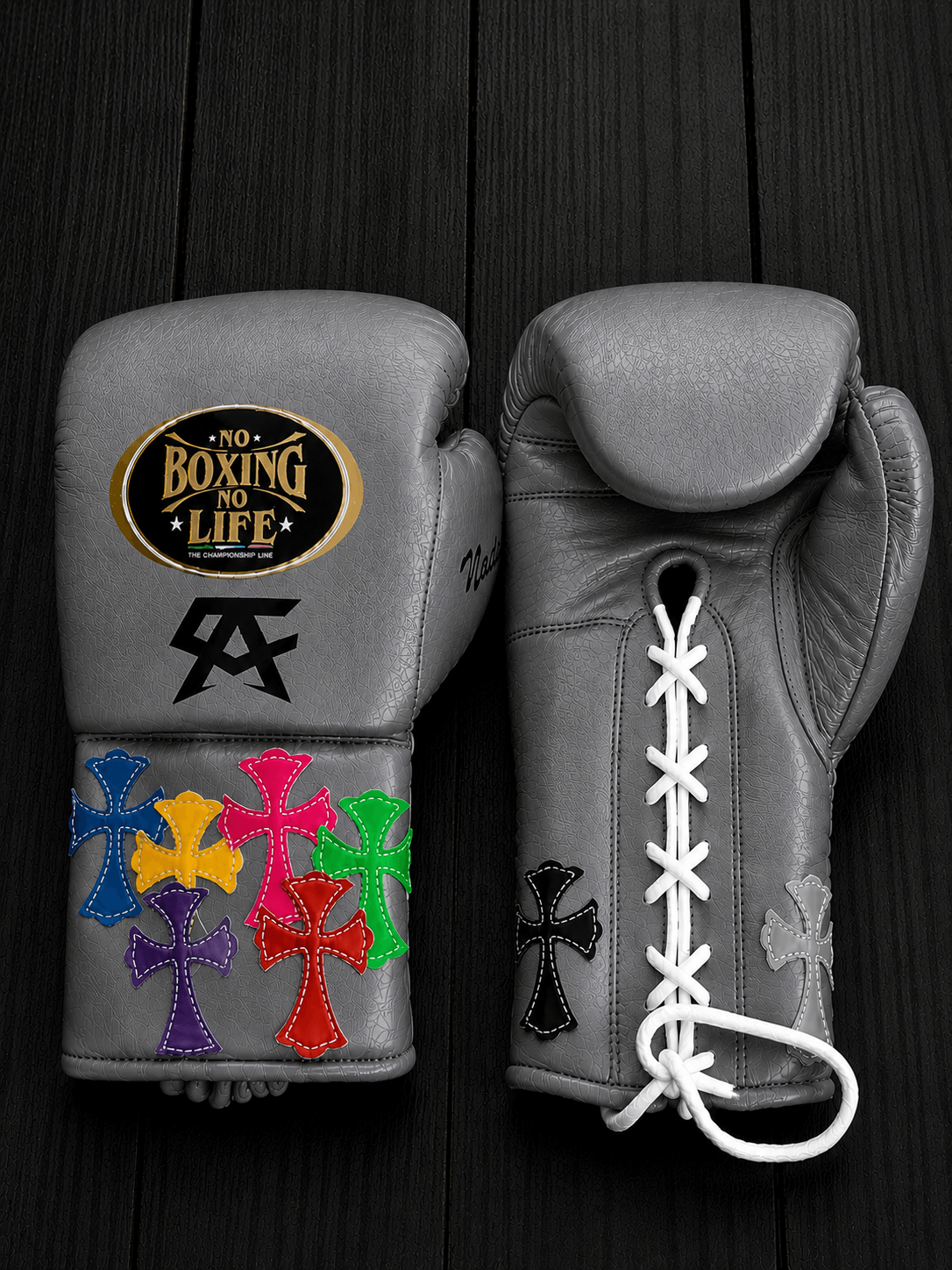 Best Value No Boxing No Life Training Gloves Grey Lace-Up