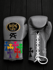 Best Value No Boxing No Life Training Gloves Grey Lace-Up