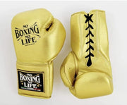 No Boxing No Life Light-Gold 14oz Boxing Gloves Custom Sparring Gloves