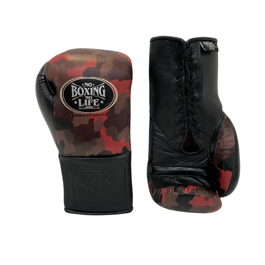 No Boxing No Life Orange/Black Leather Boxing Gloves Heavy Duty Training Pair