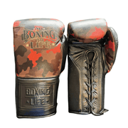 No Boxing No Life Orange/Brown Boxing Gloves 14oz Premium Training Gloves