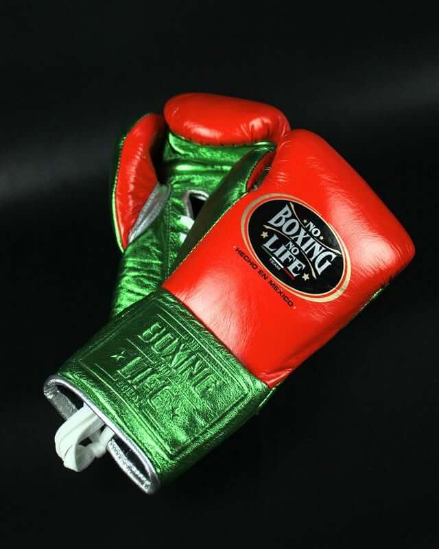No Boxing No Life Orange/Green 14oz Boxing Gloves Custom Sparring Gloves