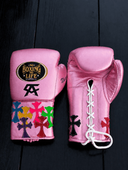 Affordable No Boxing No Life Leather Boxing Gloves Pink Gym Training