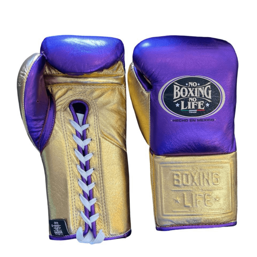 No Boxing No Life Purple/Gold Boxing Gloves Durable Sparring Glove