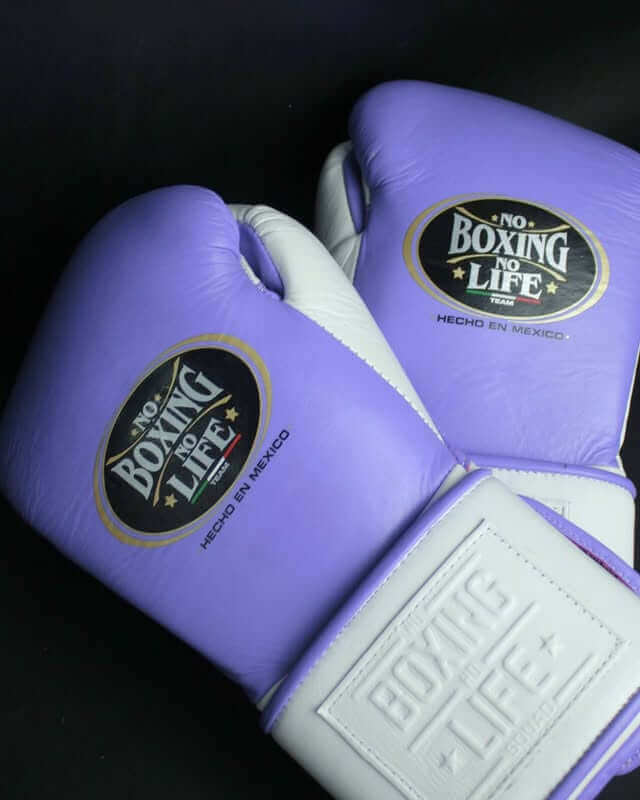 No Boxing No Life Purple/White Boxing Gloves Durable Sparring Gloves