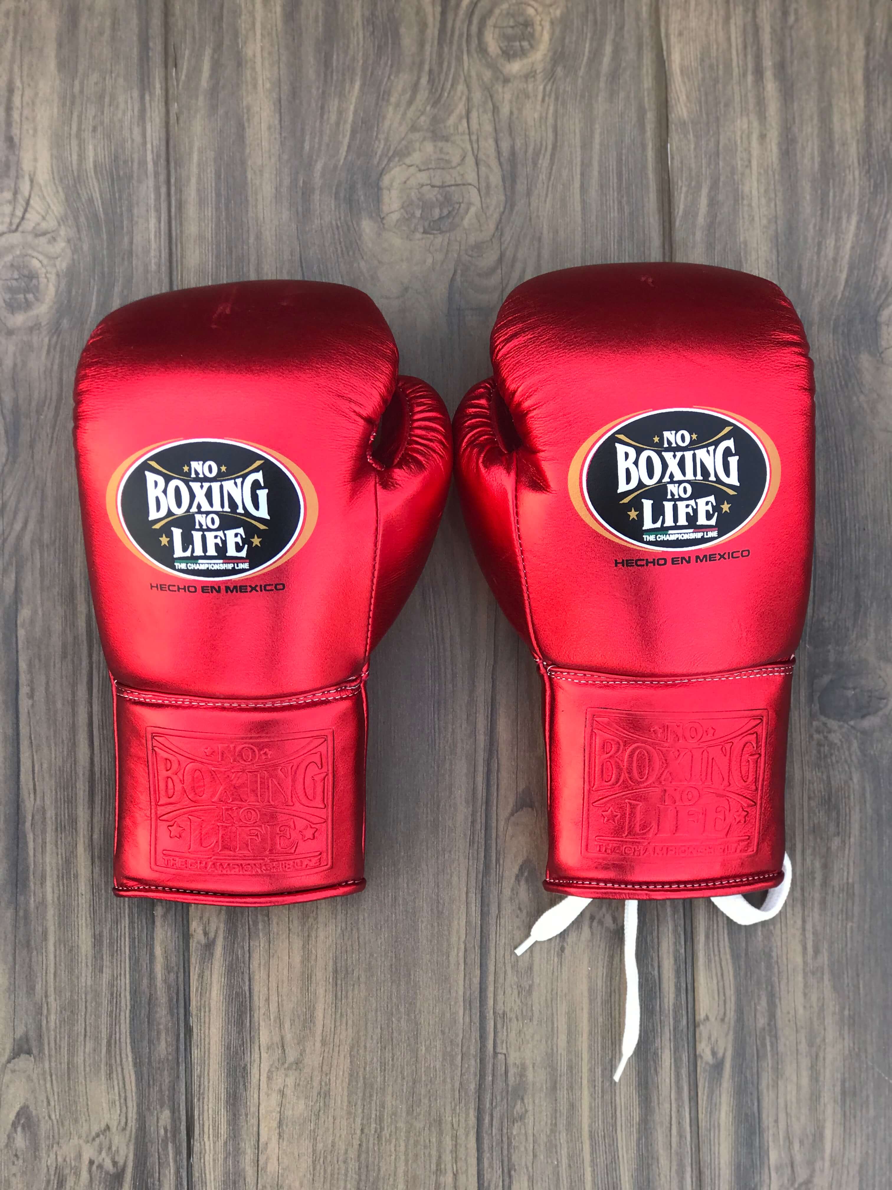 No Boxing No Life Red Boxing Gloves Beginner Friendly Training Gloves Back View
