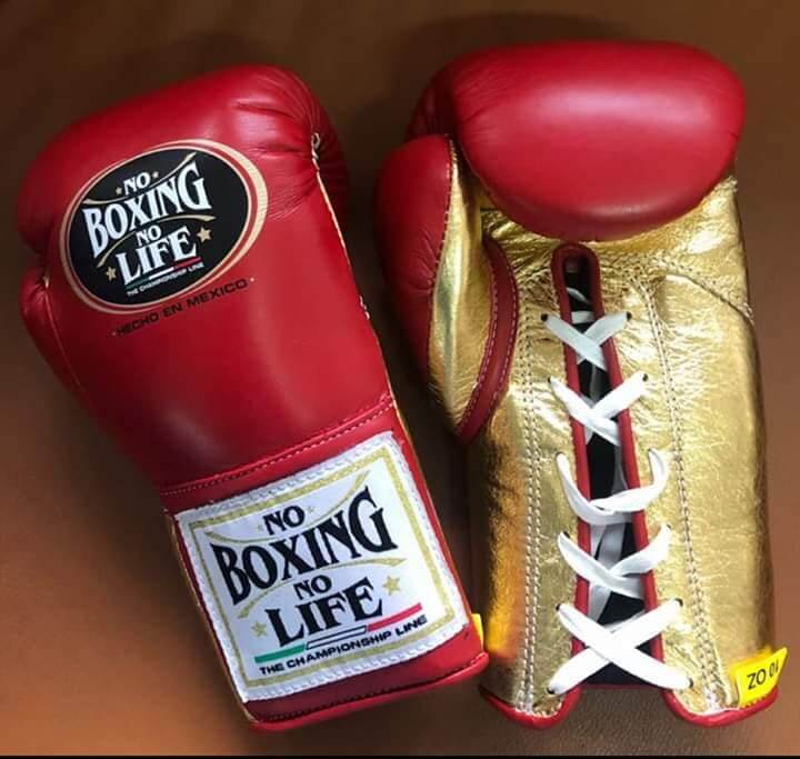 No Boxing No Life Red/Gold Boxing Gloves Durable Sparring Gloves