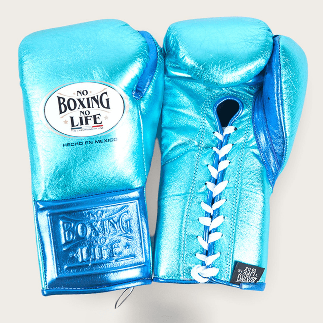 No Boxing No Life Sky-Blue 14oz Boxing Gloves Custom Sparring Gloves
