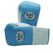 No Boxing No Life Sky-Blue/White Boxing Gloves 14oz Premium Training Gloves