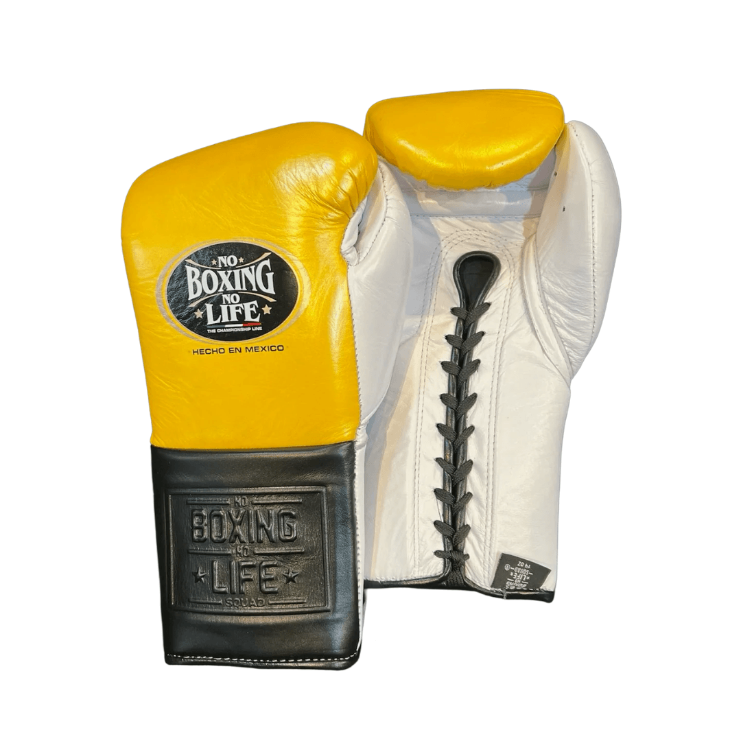 No Boxing No Life Yellow/Black/White Boxing Gloves Durable Sparring Gloves