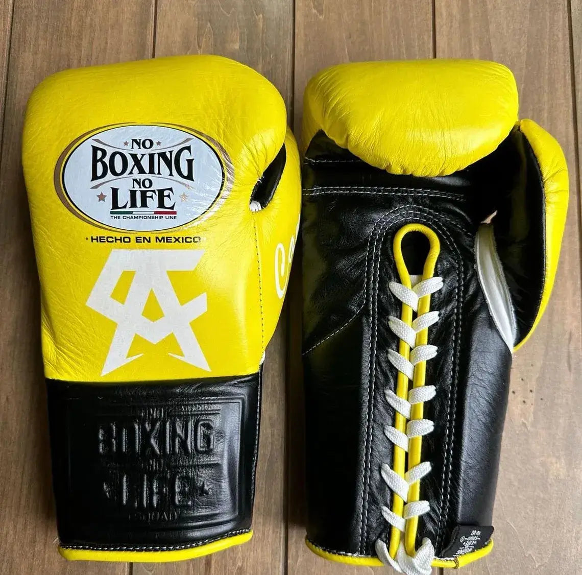 No Boxing No Life Yellow/Black Boxing Gloves Premium Quality Training