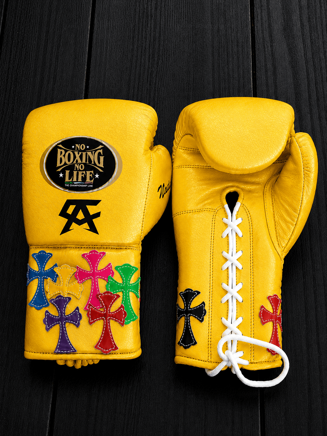 Value Custom No Boxing No Life Sparring Gloves Yellow Heavy Duty