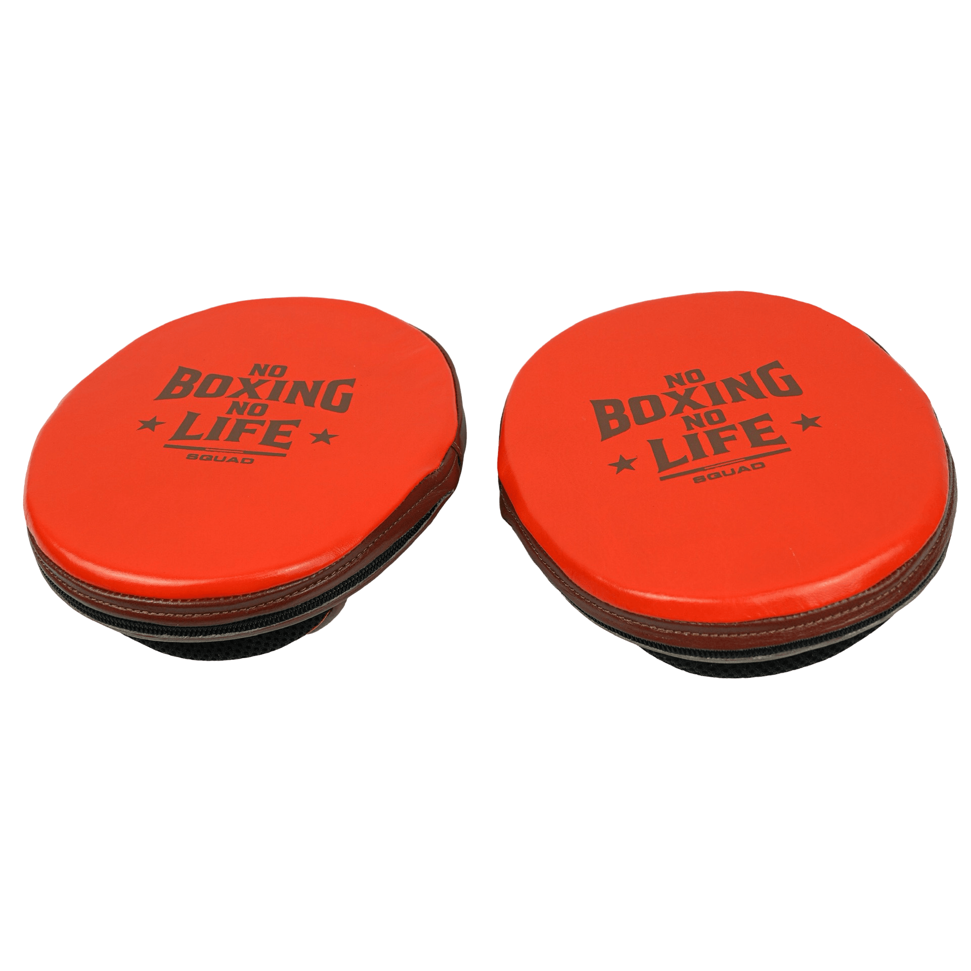 No Boxing No Life Brown/Orange Punching Mitts Premium Sparring Mitts