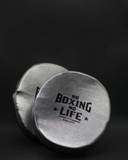 No Boxing No Life Silver Punching Mitts Premium Quality Training Back View
