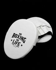 No Boxing No Life Punching Mitts White Training Focus Mitts Leather Pair