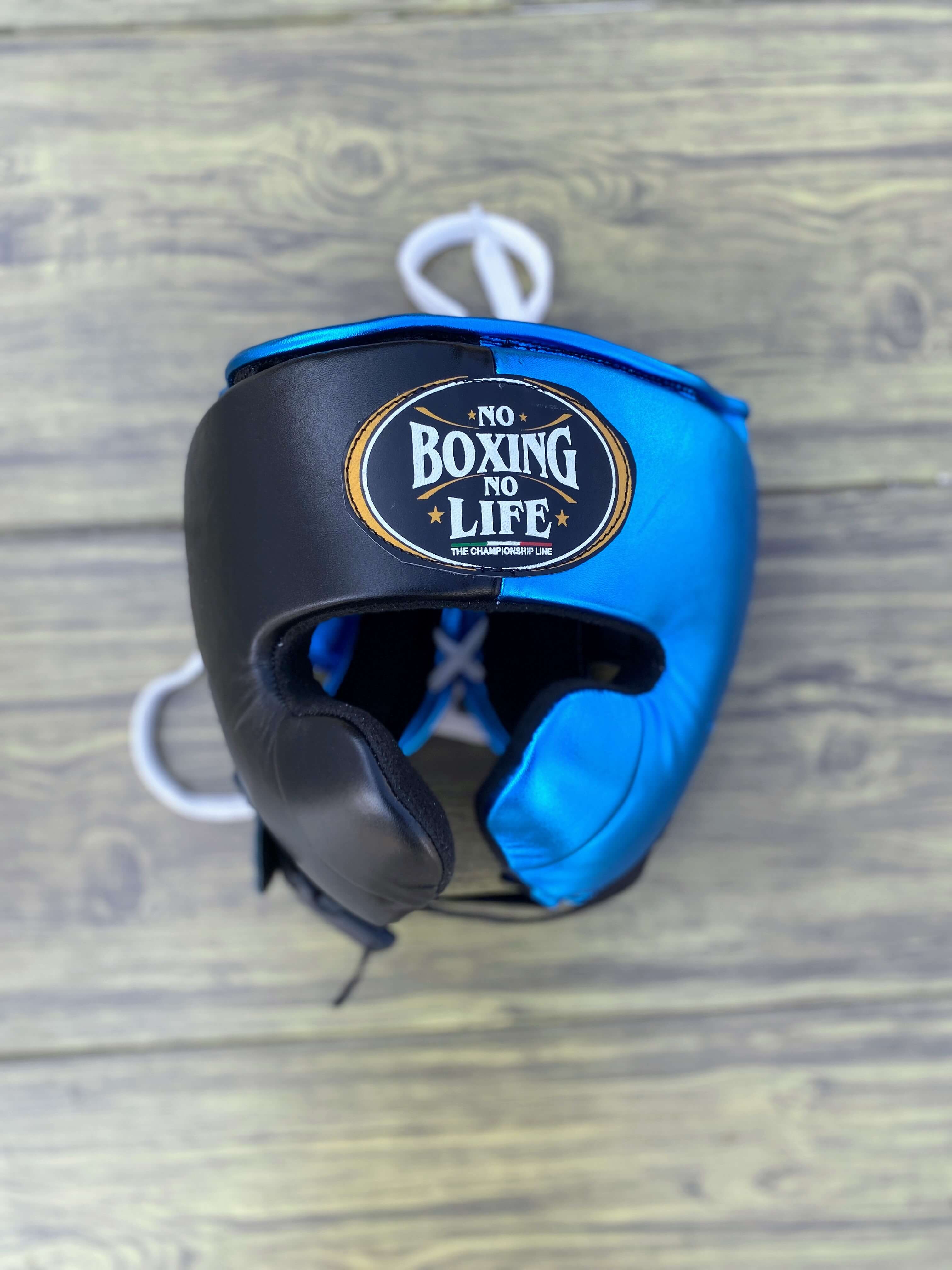 No Boxing No Life Boxing Set Blue/Black Headguard