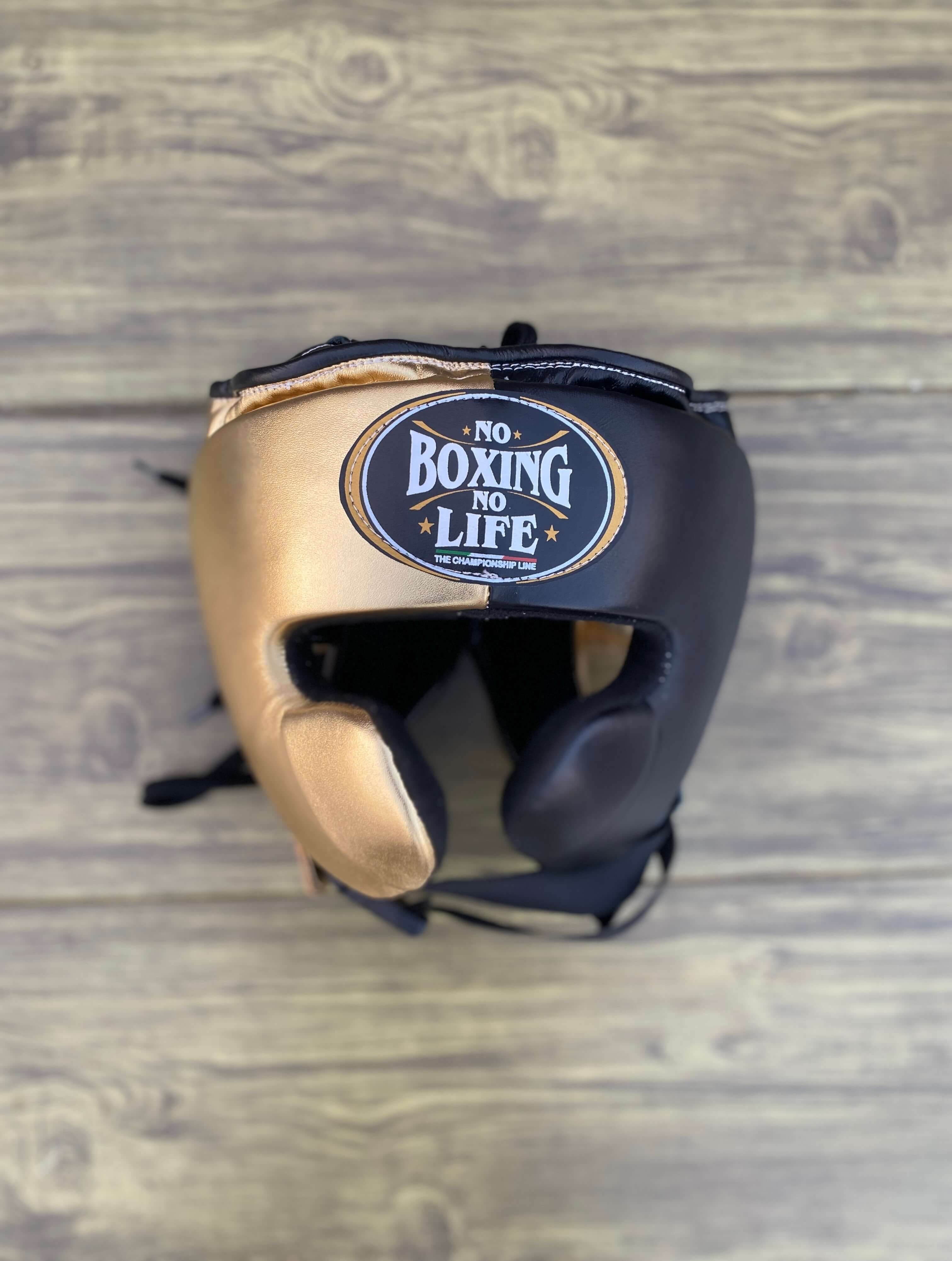 No Boxing No Life Black/Gold Boxing Set Headguard