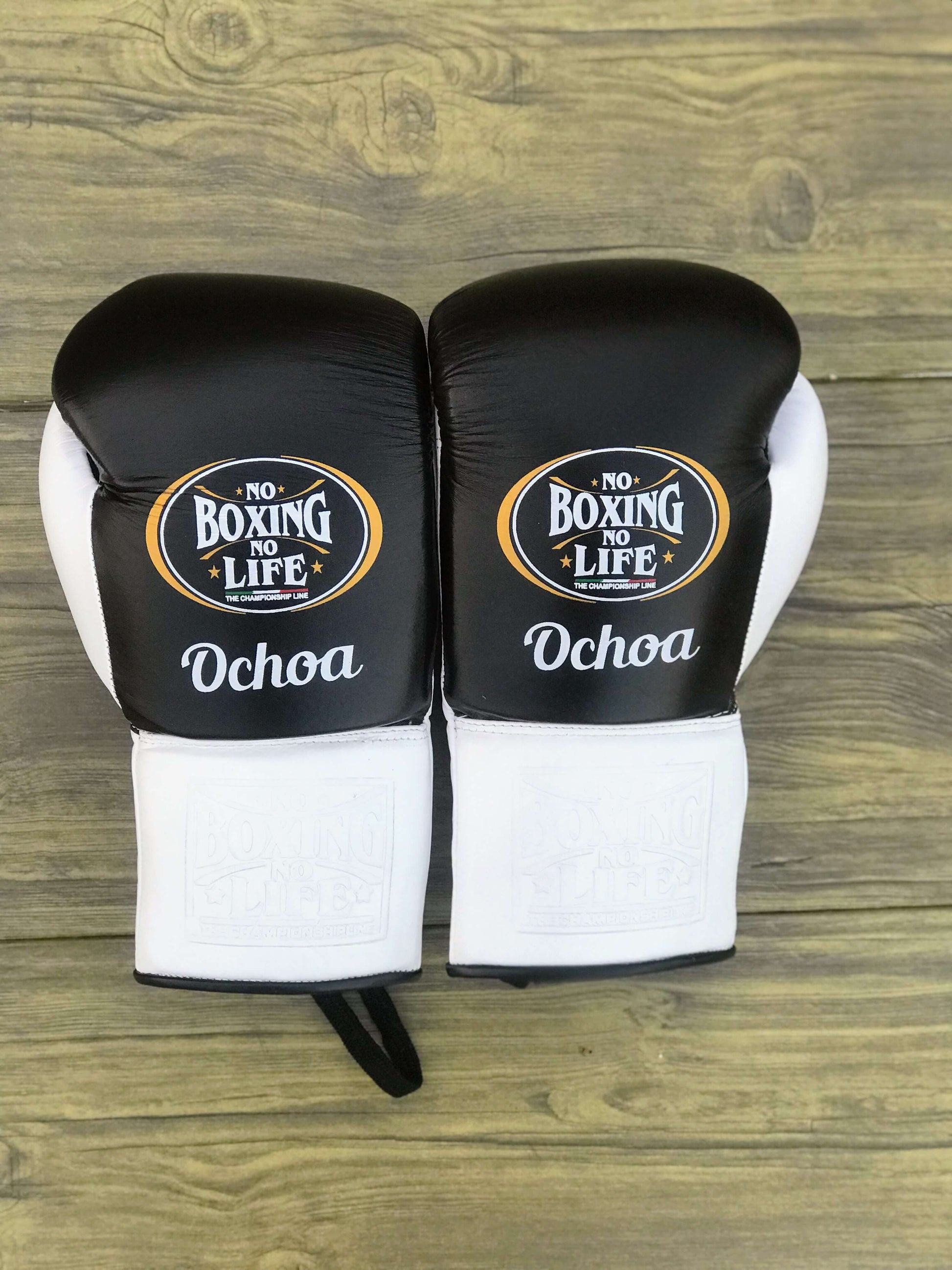 No Boxing No Life Full Gear Boxing Set Black/White Gloves Back View