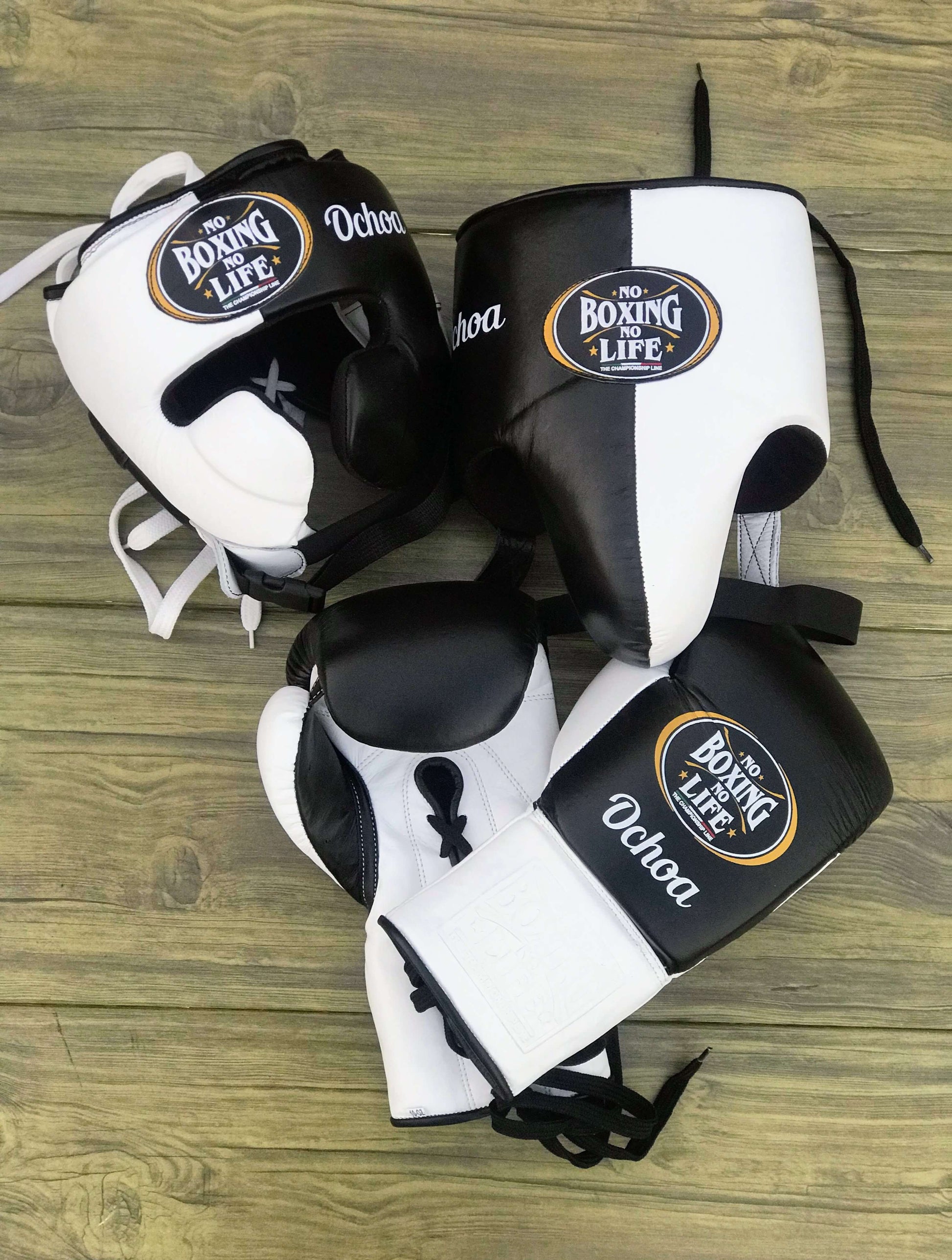 No Boxing No Life Full Gear Boxing Set Black/White 14oz Training Pack