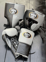 No Boxing No Life Beginner Boxing Set Grey/Black Gloves Training Kit