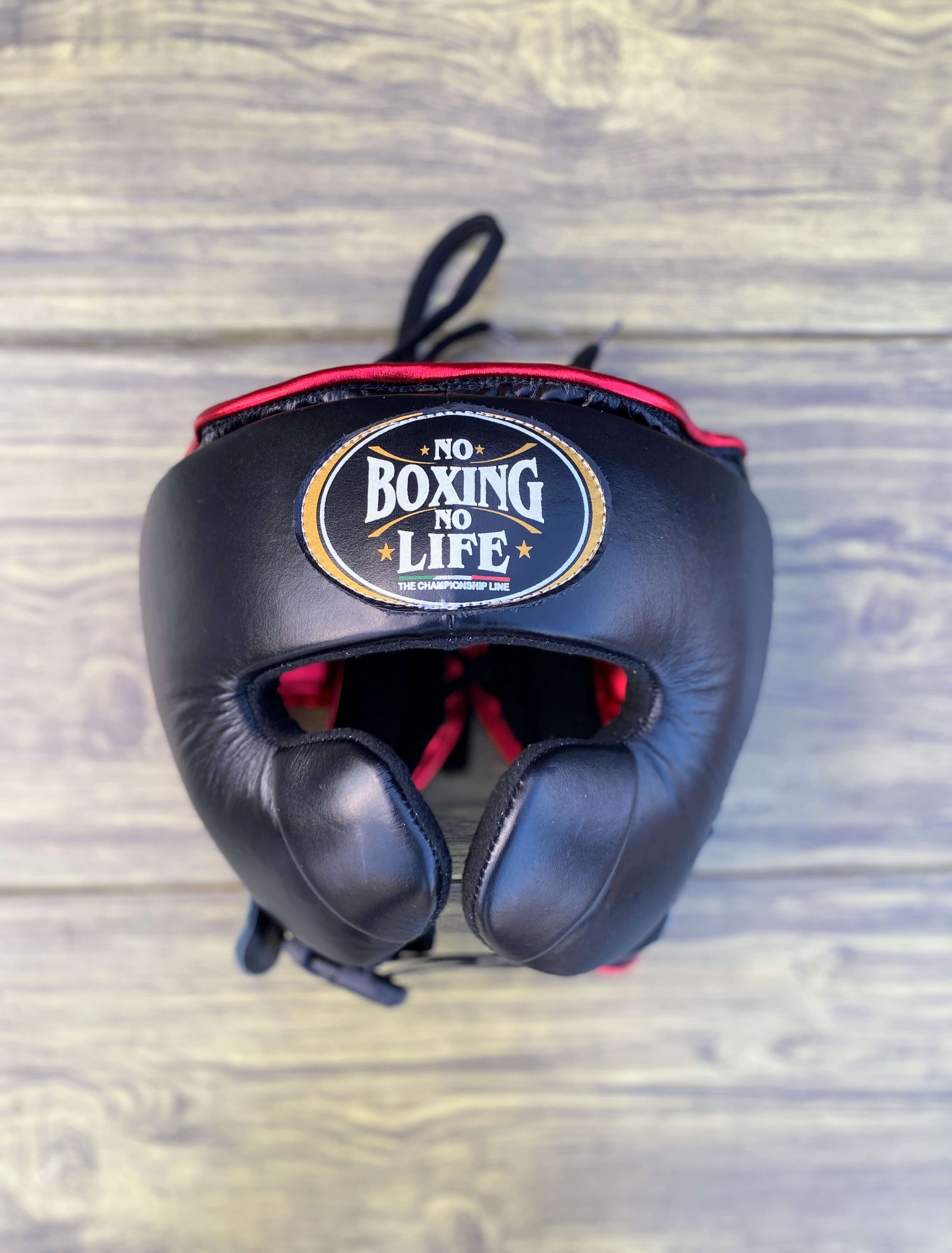 No Boxing No Life Boxing Set Red/Black 14oz Gloves with Headguard Training Kit Headguard View