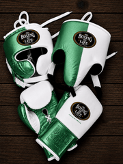 No Boxing No Life Complete Boxing Set Green/White Gloves Headguard Bundle