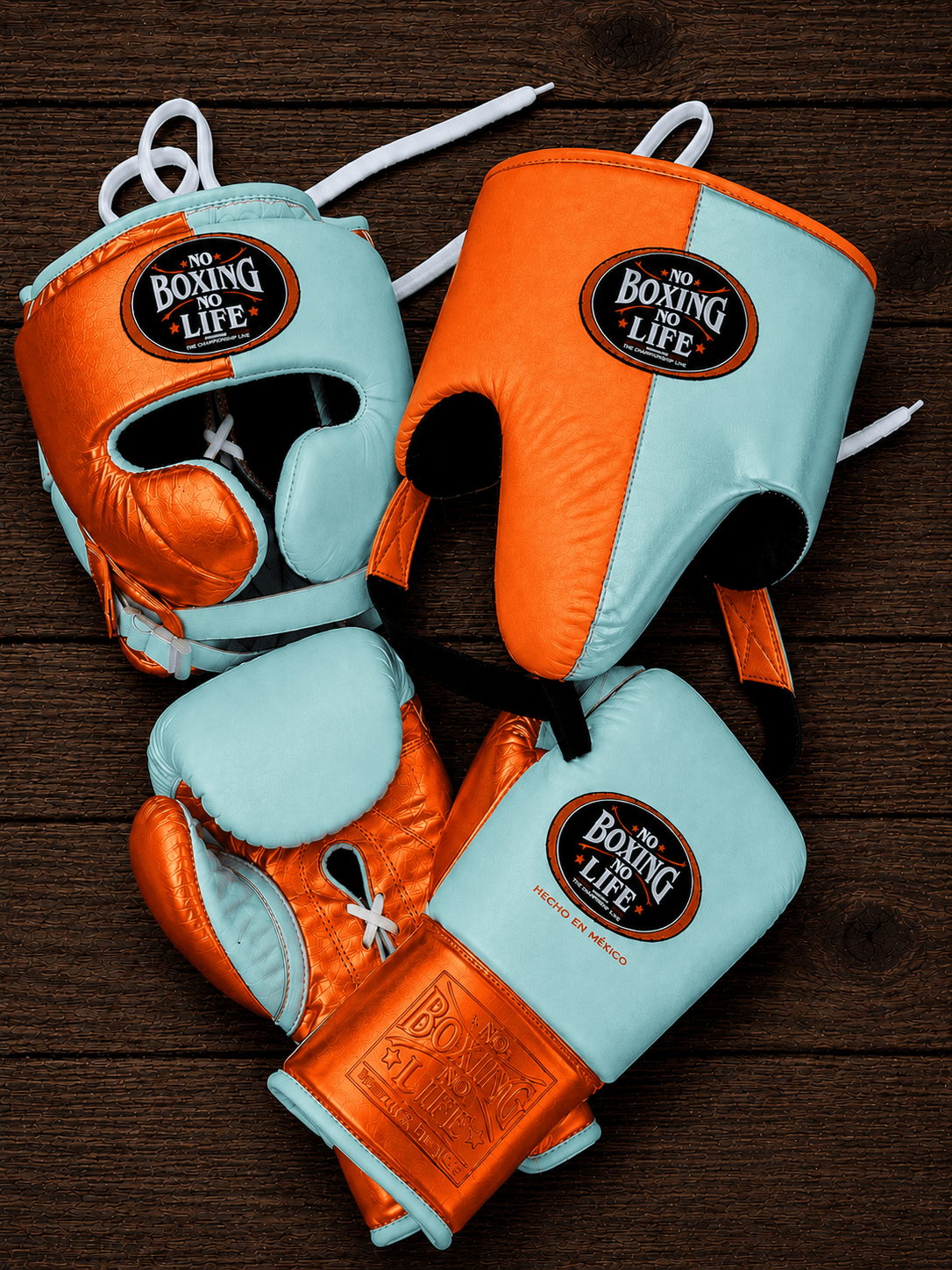 No Boxing No Life Orange/White Boxing Set Custom Training Gloves Bundle