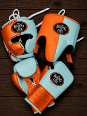 No Boxing No Life Orange/White Boxing Set Custom Training Gloves Bundle