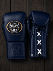 Best Value No Boxing No Life Training Gloves Dark-Blue Lace-Up
