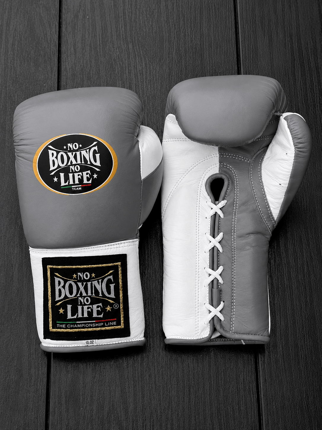 Budget No Boxing No Life Training Gloves Grey/White 14oz Custom Fit