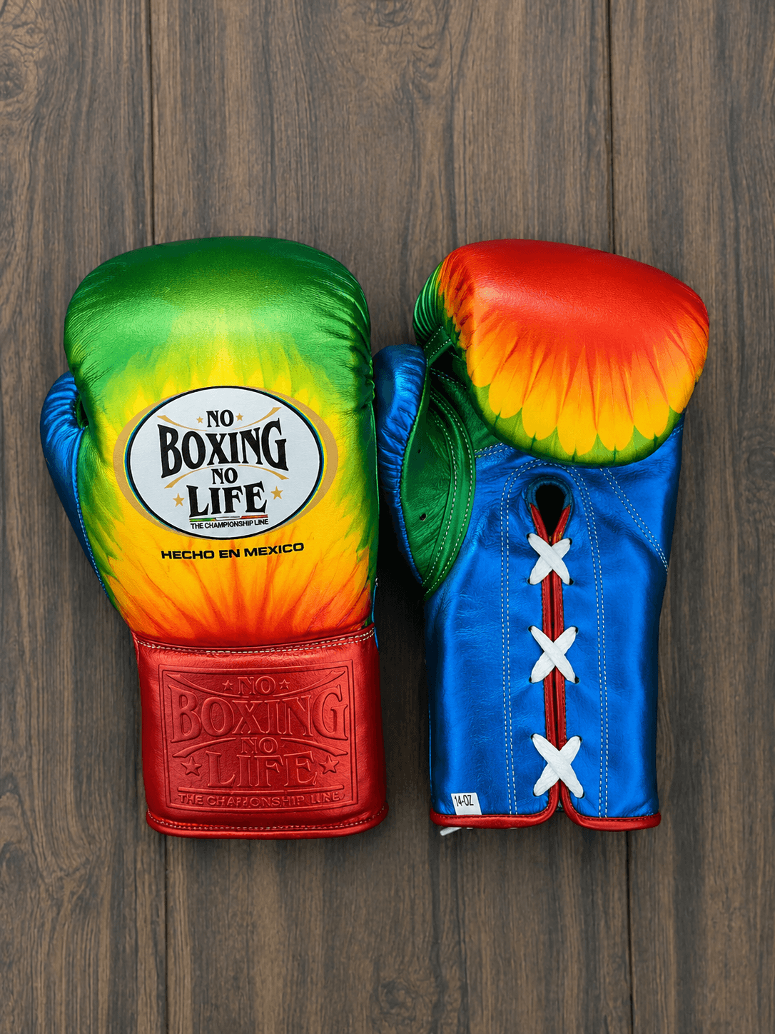 Budget No Boxing No Life Training Gloves Blue/Red 14oz Custom Fit