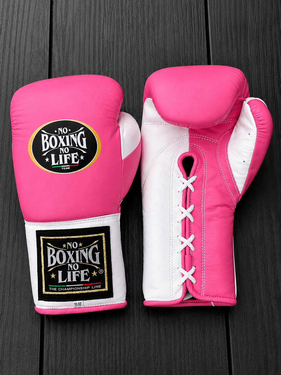 Best Value No Boxing No Life Training Gloves Pink/White Lace-Up