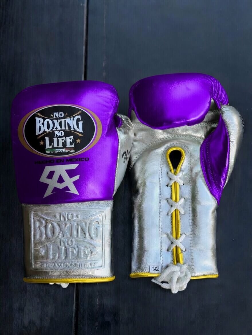 Affordable No Boxing No Life Leather Boxing Gloves Purple/Silver/Gold Gym Training