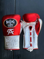 Value Custom No Boxing No Life Sparring Gloves Red/Silver Heavy Duty