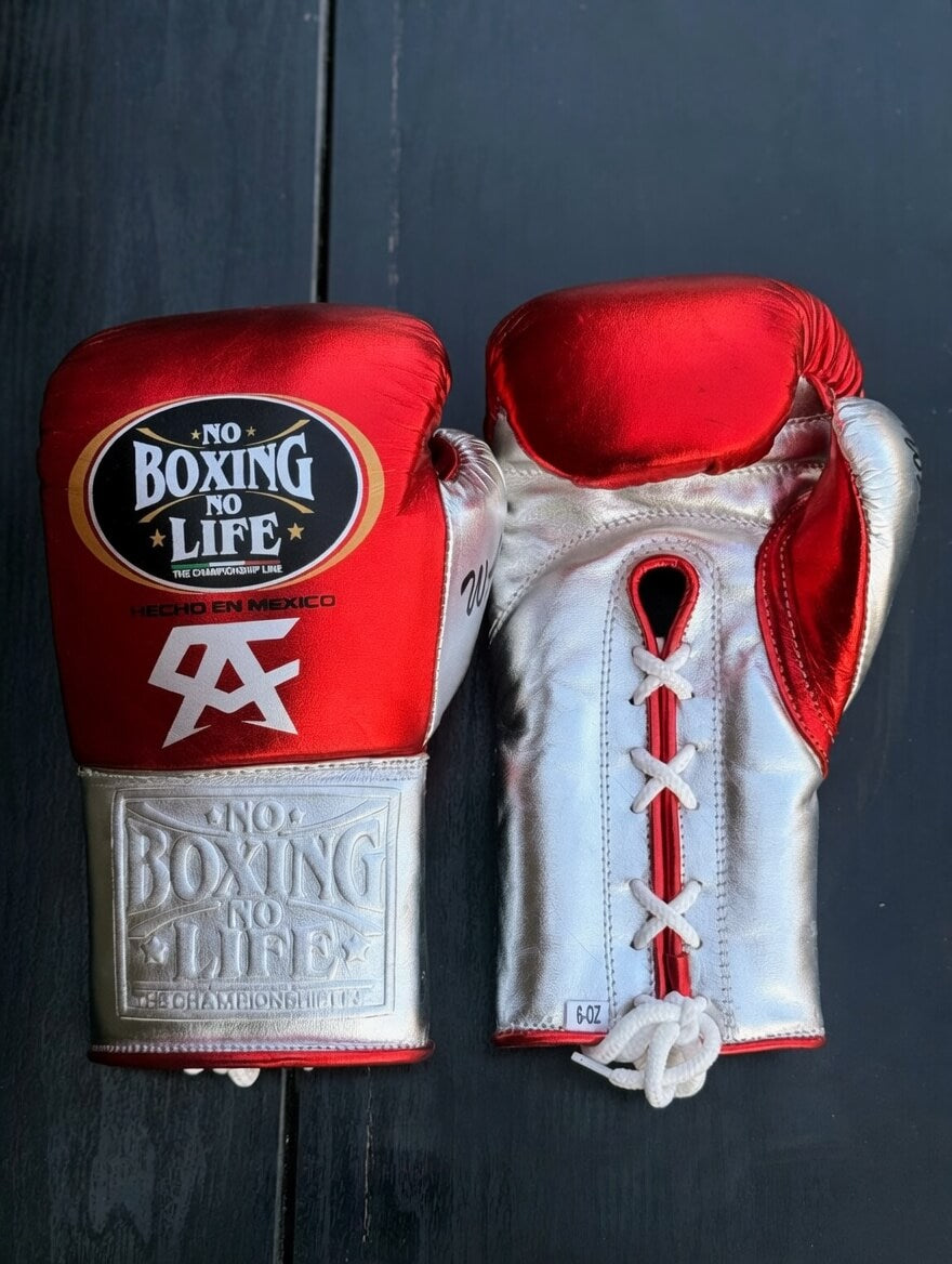 Value Custom No Boxing No Life Sparring Gloves Red/Silver Heavy Duty