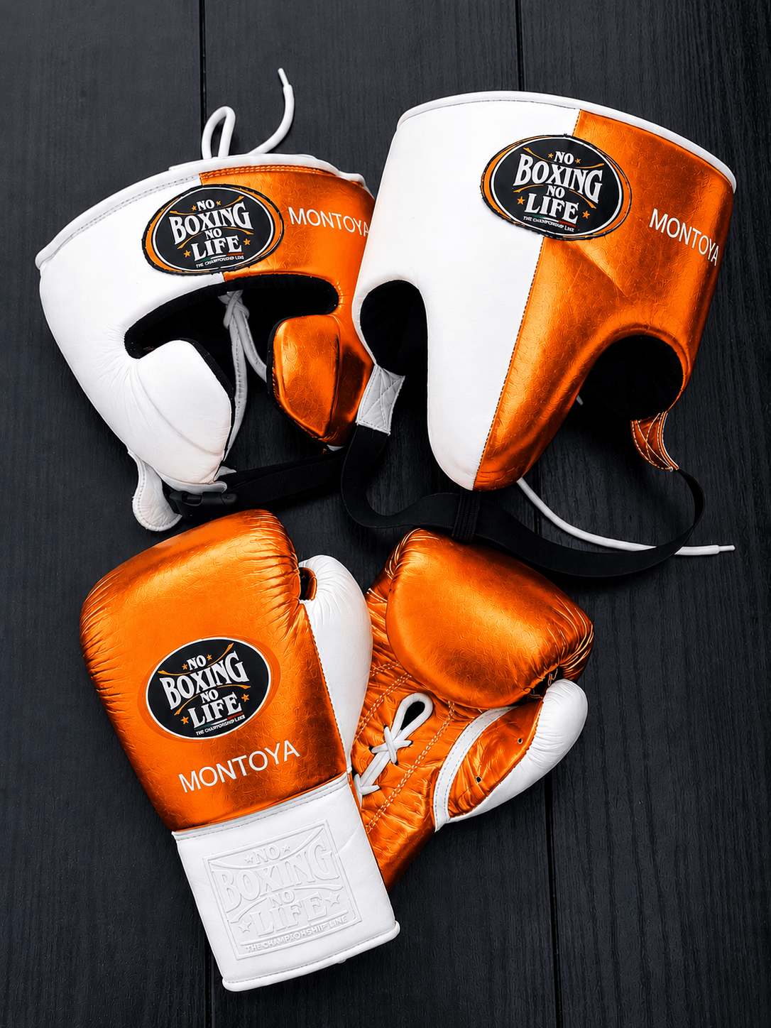 No Boxing No Life Full Gear Boxing Set Orange/White 14oz Training Pack