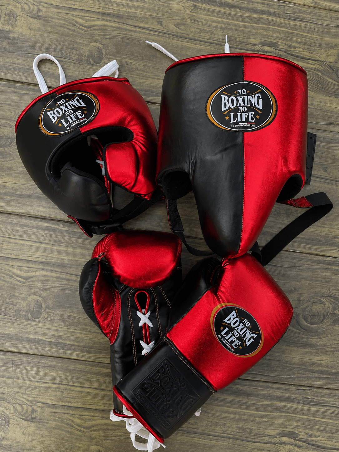 No Boxing No Life Black/Red Complete Boxing Set Customizable Training Bundle