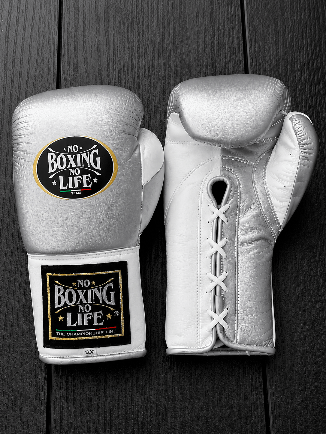 Budget No Boxing No Life Training Gloves Silver/White 14oz Custom Fit