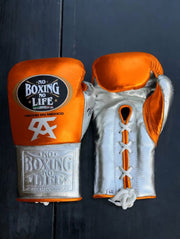 Budget No Boxing No Life Training Gloves Orange/Silver 14oz Custom Fit