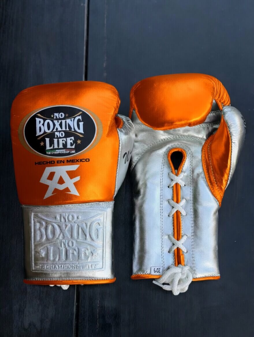 Budget No Boxing No Life Training Gloves Orange/Silver 14oz Custom Fit