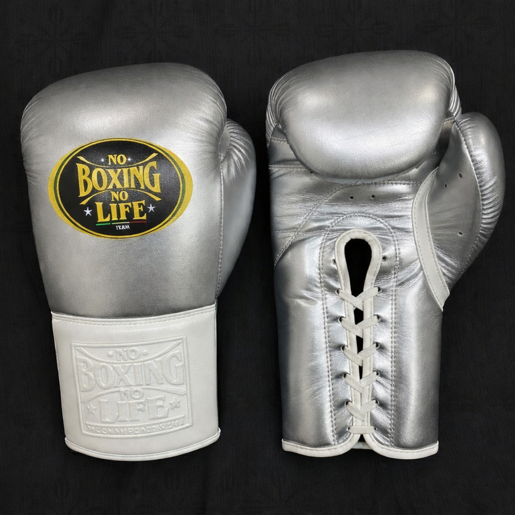 Affordable No Boxing No Life Heavy Duty Gloves Silver/White Gym Training