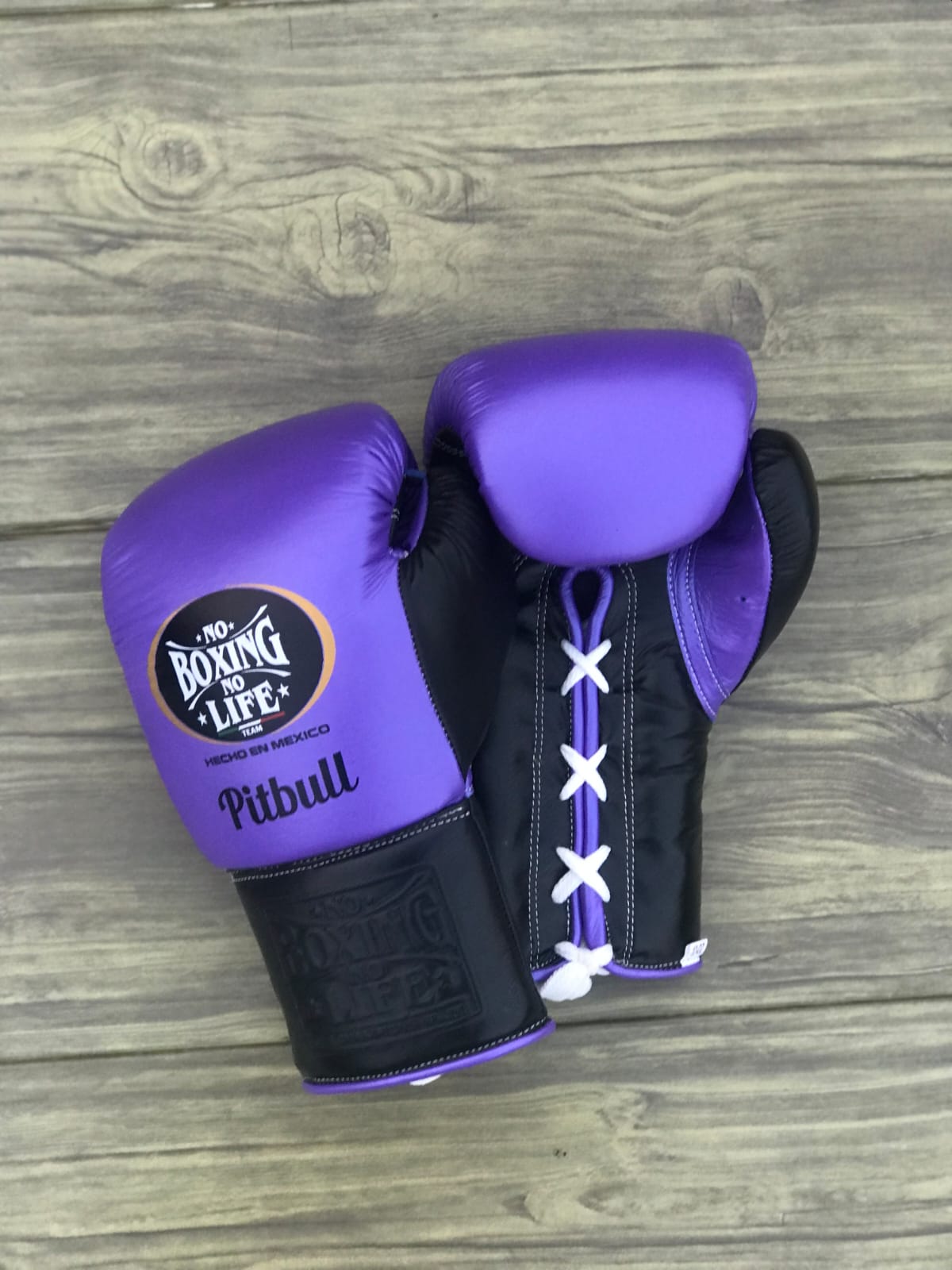 No Boxing No Life Budget Leather Gloves Purple/Black Durable Sparring