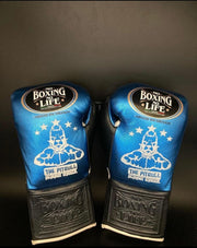 No Boxing No Life Blue/Black Boxing Gloves Sparring Training Gloves