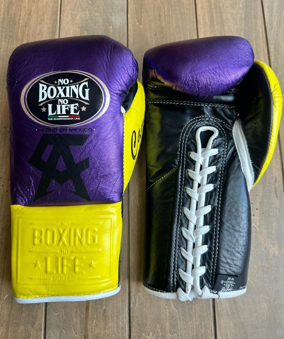 No Boxing No Life Purple/Black/Yellow Boxing Gloves Sparring Training Gloves