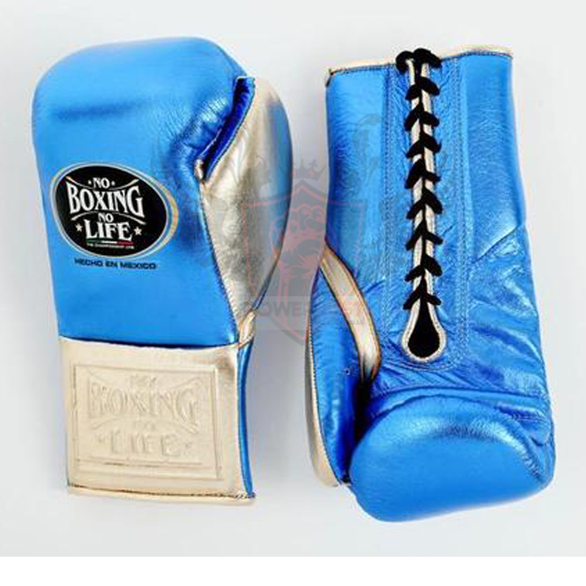 No Boxing No Life Blue/Silver Boxing Gloves Sparring Training Gloves